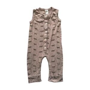 Kate Quinn Brown Organic Cotton Fox Jumpsuit - Size 6-12m